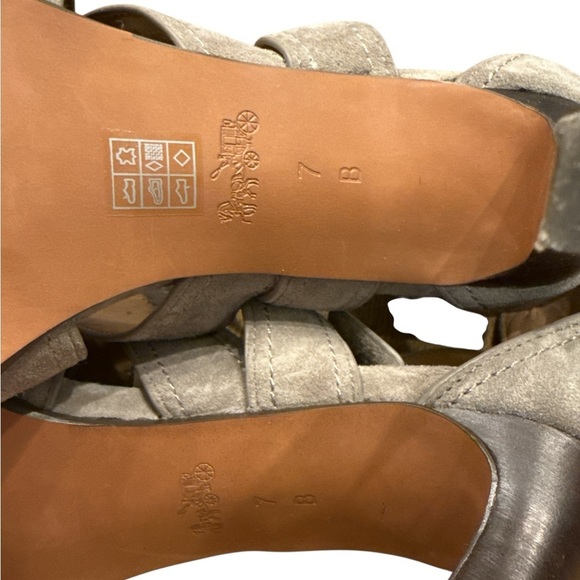 Coach IIona Fog Lux Suede Strap Heeled Sandals - Picture 7 of 9